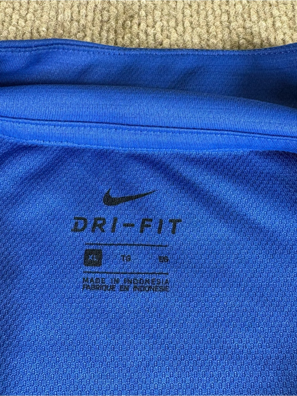 Fort Valley State Nike DriFit Mens XL Blue Pullover 1/4 Zip yelllow WildCat logo - Picture 4 of 9